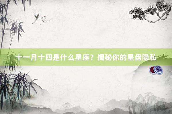 十一月十四是什么星座？揭秘你的星盘隐私